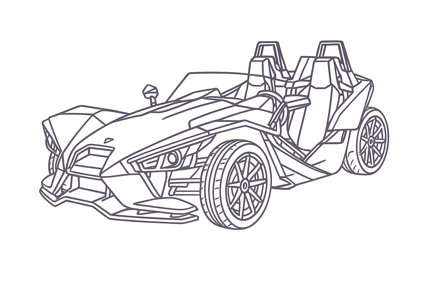 Can-Am Spyder or Polaris Slingshot on a highway